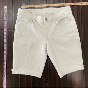 Ann Taylor White Denim Bermuda Shorts, 4.
